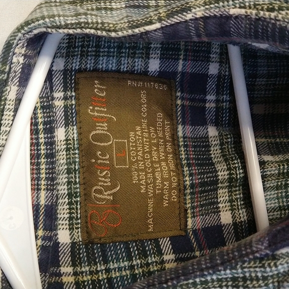 Nwt Rustic Outfitter 100% Cotton L Men's Flannel - Picture 2 of 3